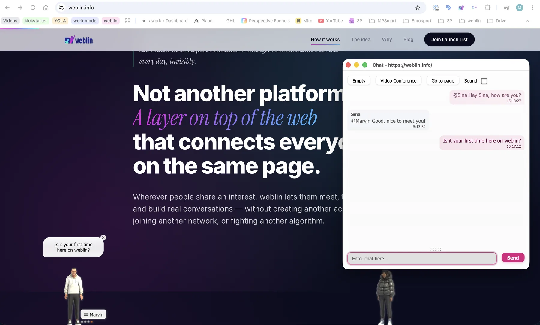 weblin chat in separate windows